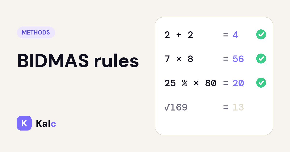 BIDMAS rules