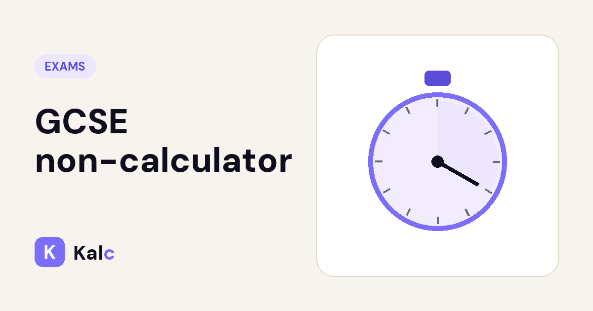 GCSE non-calculator