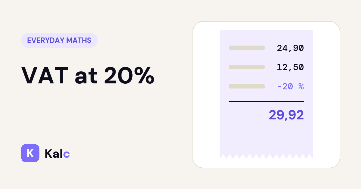 VAT at 20%