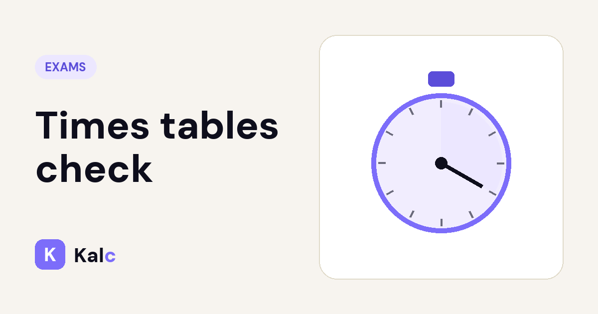 Times tables check