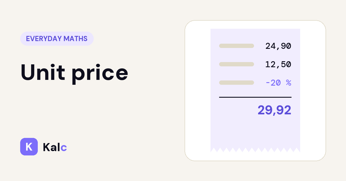 Unit price