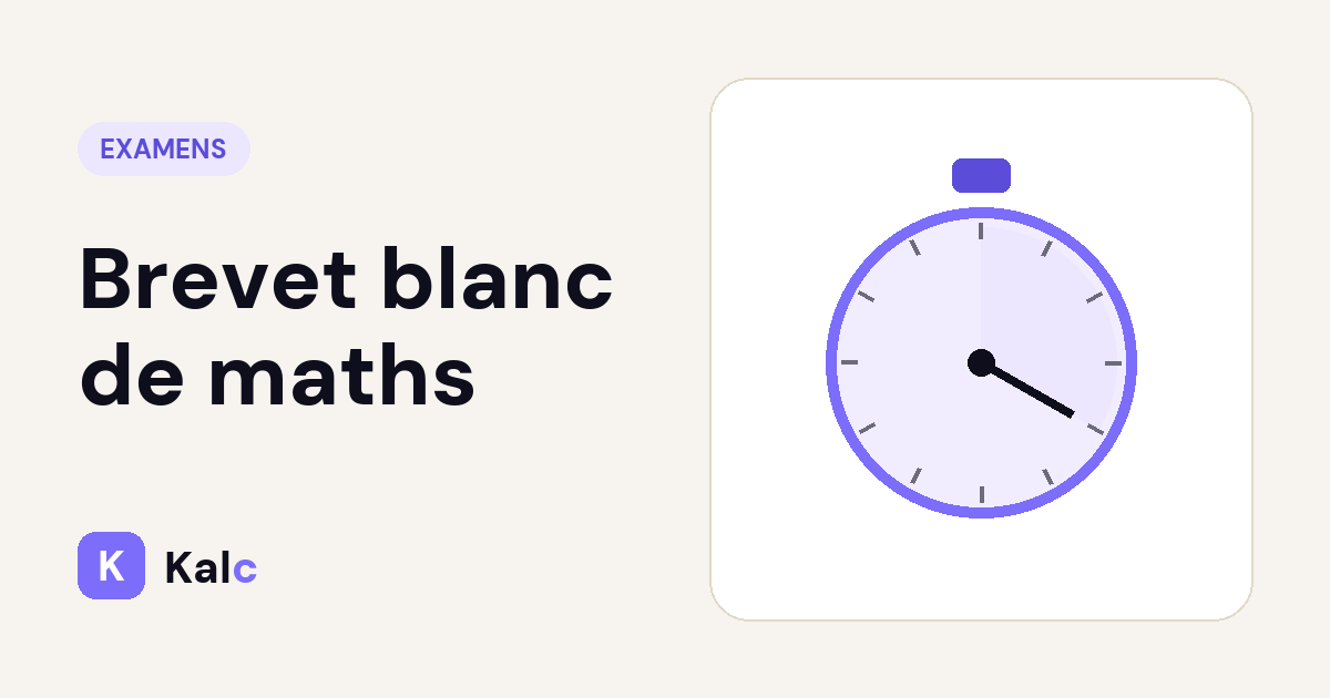 Brevet blanc de maths